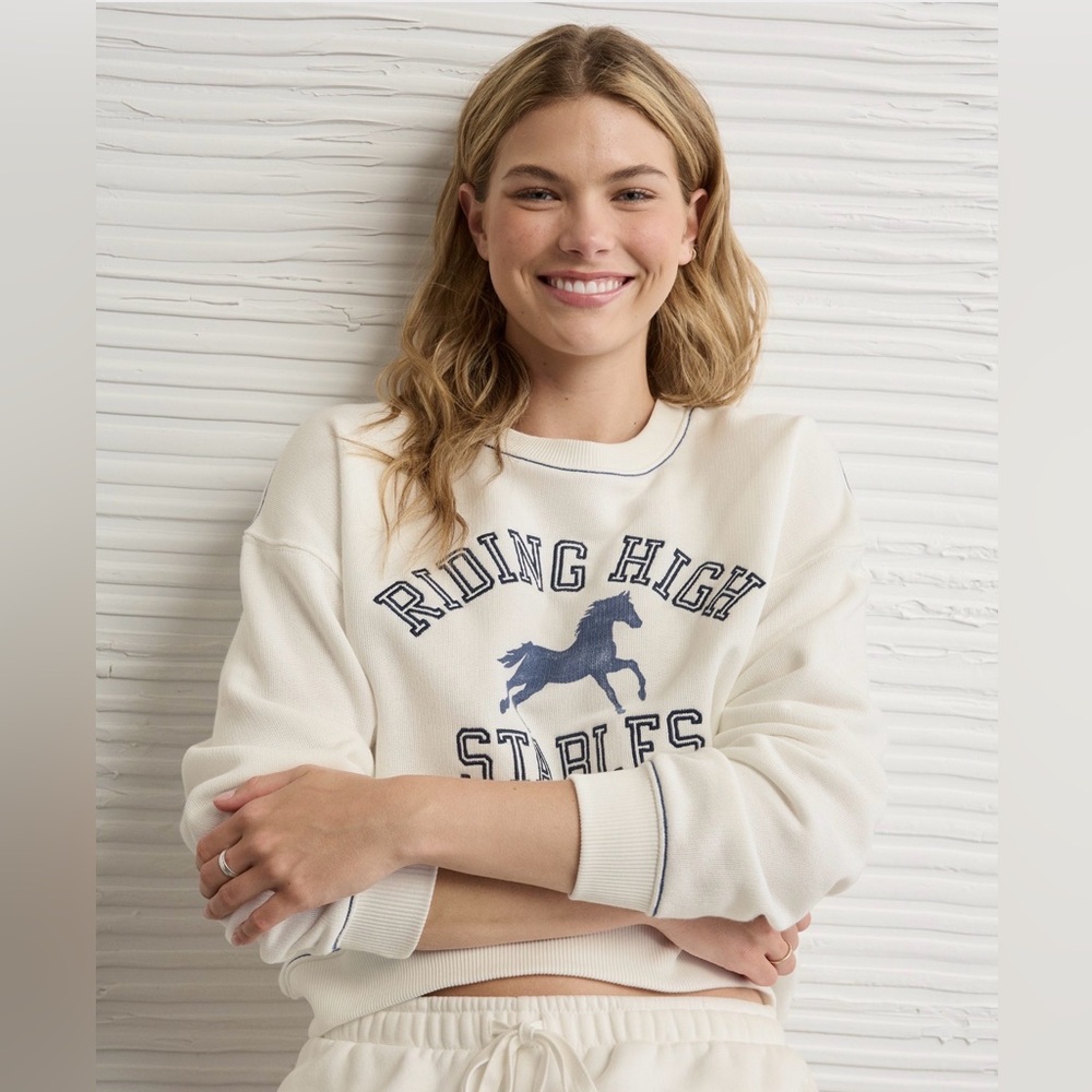 American Eagle Graphic Stitch Sweatshirt Horse